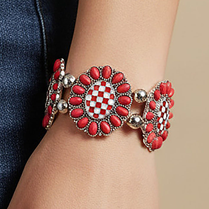 74911 - Checkered Bracelet - Red