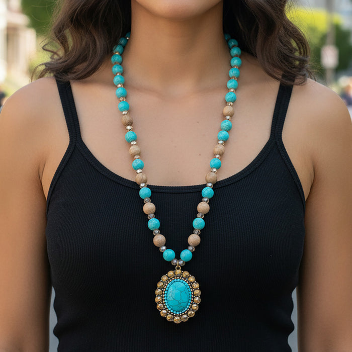 92394 - Western Pendant Necklace - Gold