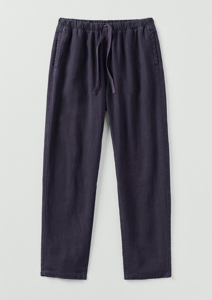 Alfie Garment Dyed Linen Trousers | Slate