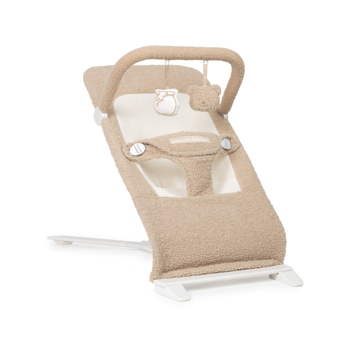 Alpine Deluxe Portable Bouncer - Tan Sherpa (or Bouclé) - Baby Delight