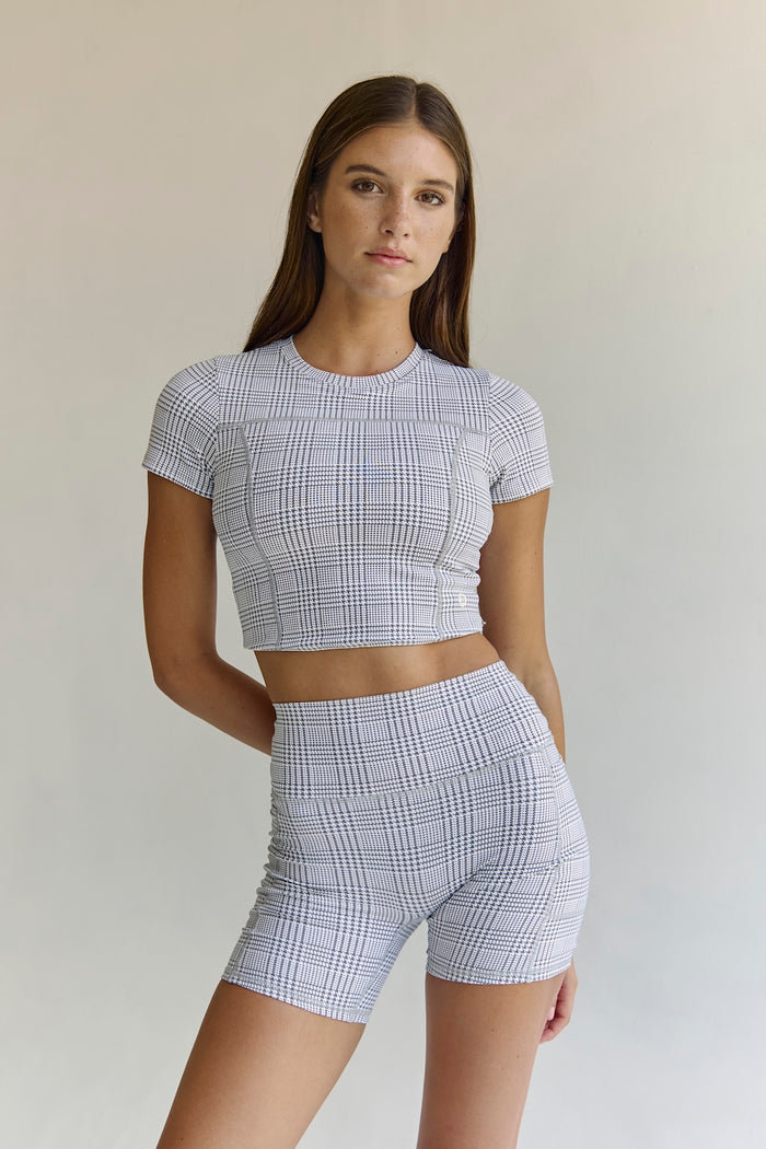 Astoria Airvíve Crop Tee - Grey Plaid