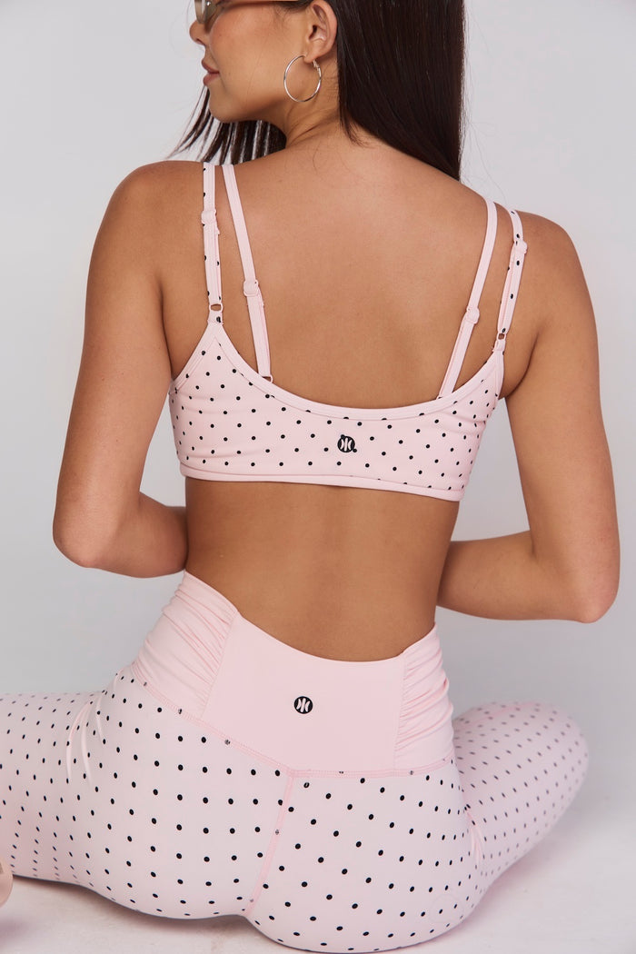 Astoria LUXE BALANCE Layered Sports Bra - Baby Pink Polka