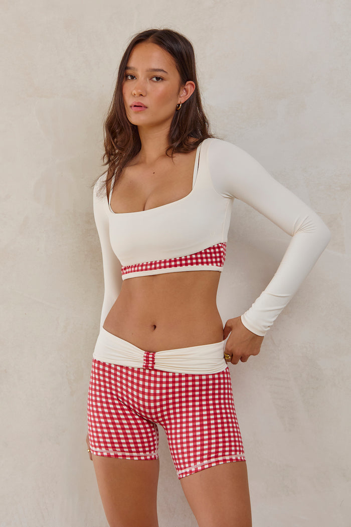 Astoria LUXE BALANCE Ruched Short - Red Gingham