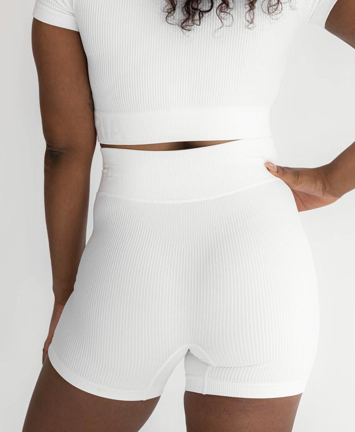 Astoria Seamless Ribbed Series Short - White