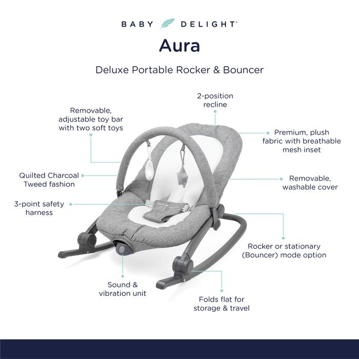 Aura Deluxe Portable Rocker & Seat - Baby Delight