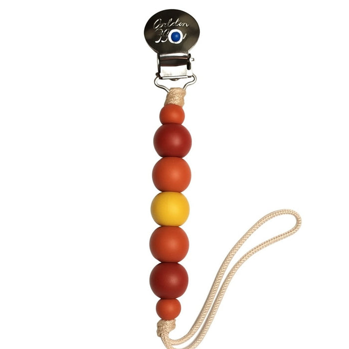 Baby Autumn Leaves I Pacifier Clip Golden Baby