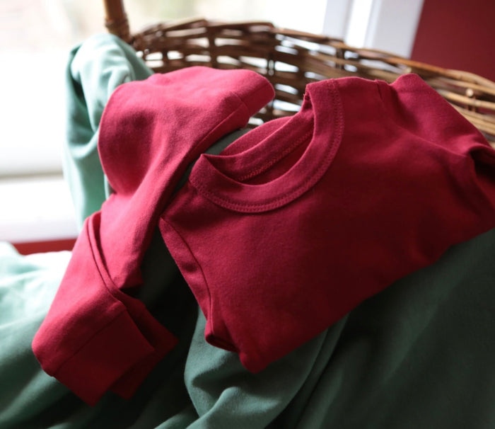 Baby baby pajamas | scarlet red finn + emma