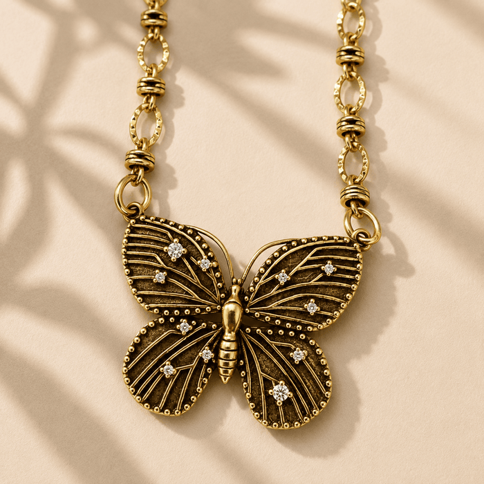 Be Grateful Loving Present Butterfly Chain Necklace
