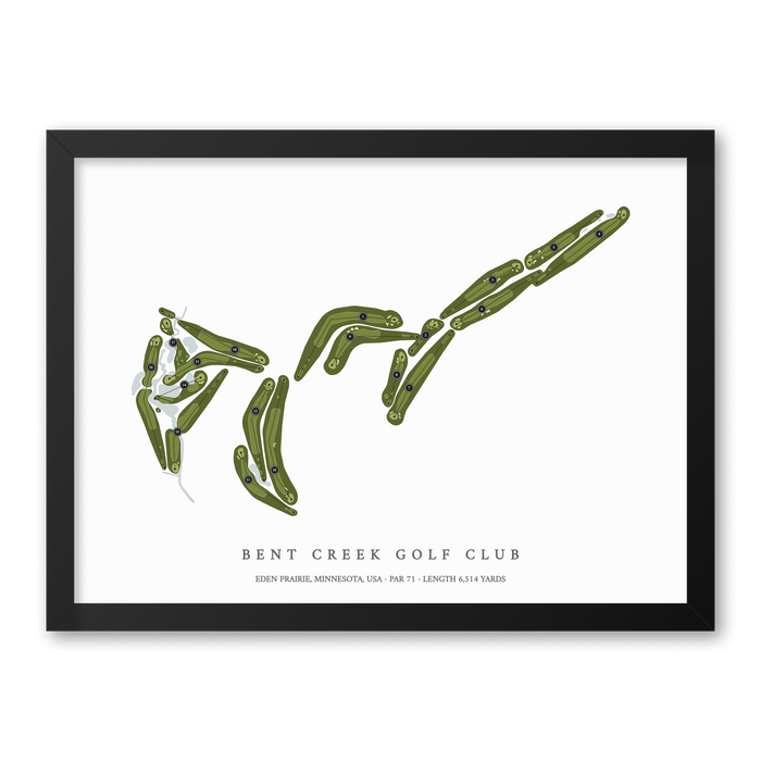 Bent Creek Golf Club | Golf Course Map | Black Frame
