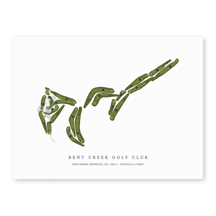 Bent Creek Golf Club | Golf Course Map | Unframed