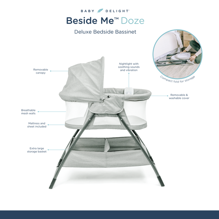 Beside Me™ Doze Deluxe Bedside Bassinet - Baby Delight