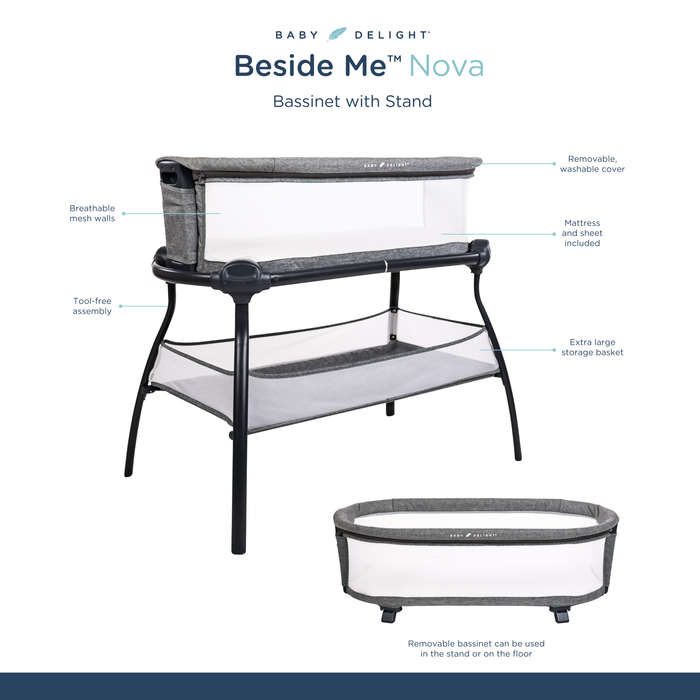 Beside Me™ Nova Bassinet with Stand - Baby Delight