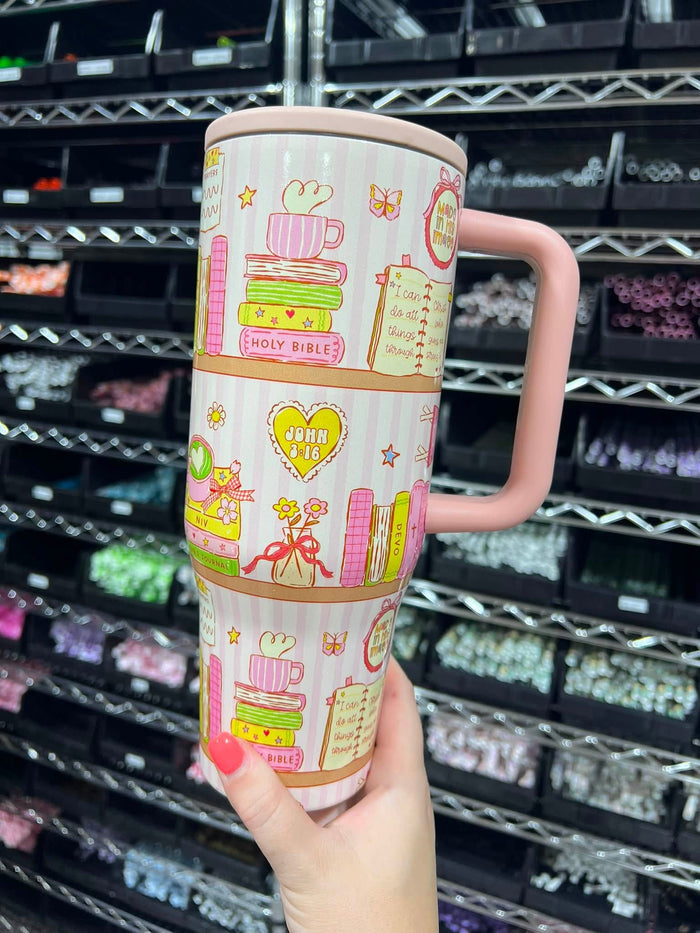 Bible Verse Bookshelf 40 oz Tumbler