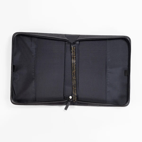 Black Leather Bible Cover - Men