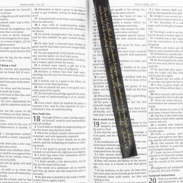 Black Leather Bible Cover - Men