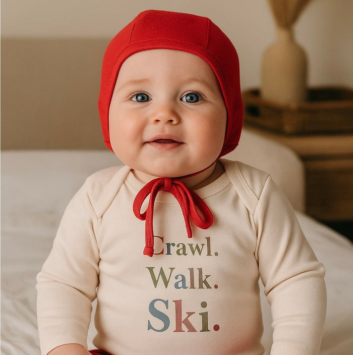 Baby bonnet hat | scarlet red finn + emma