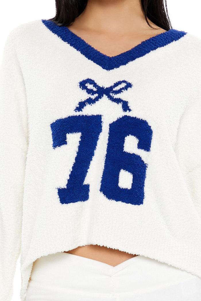 Bow 76 Fuzzy Knit Sweater