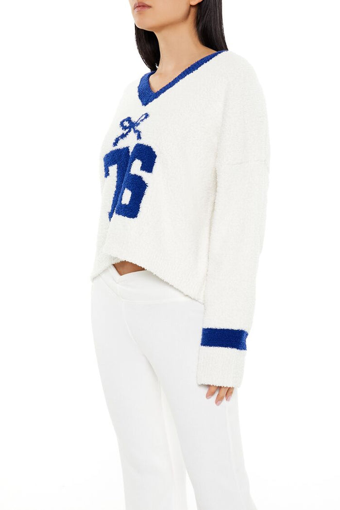 Bow 76 Fuzzy Knit Sweater
