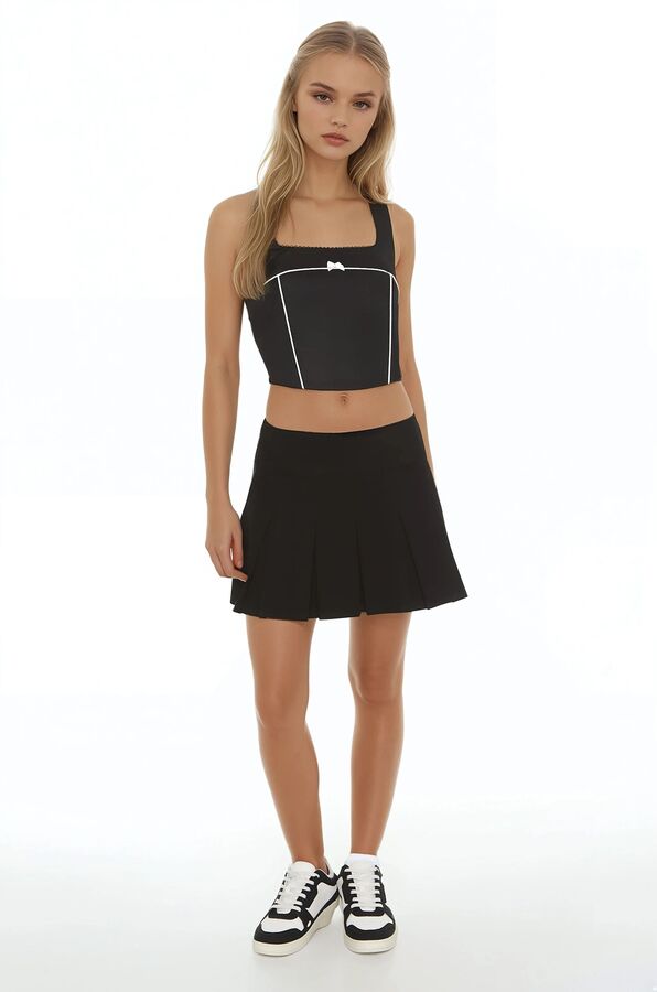 Bow Poplin Crop Top