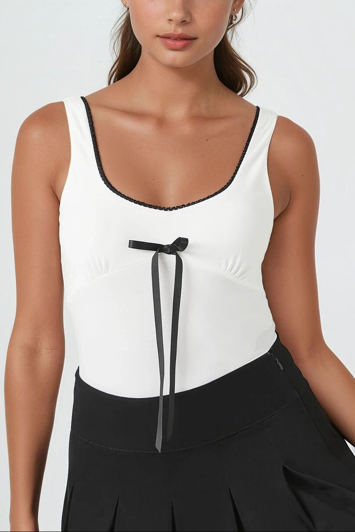 Bow Ricrac-Trim Bodysuit
