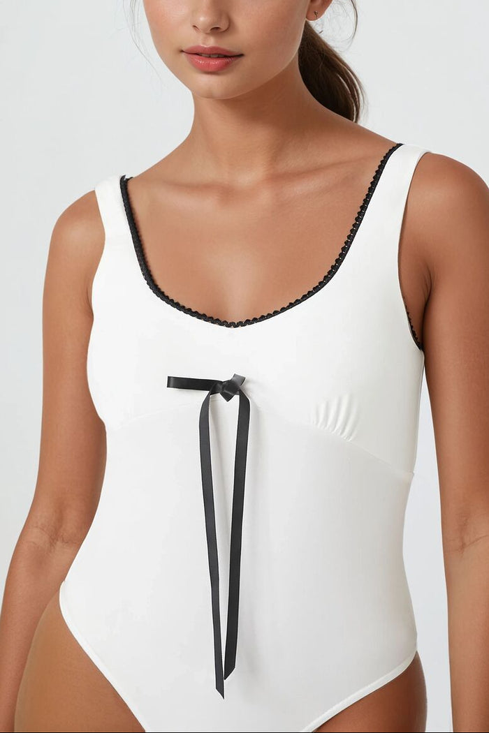 Bow Ricrac-Trim Bodysuit