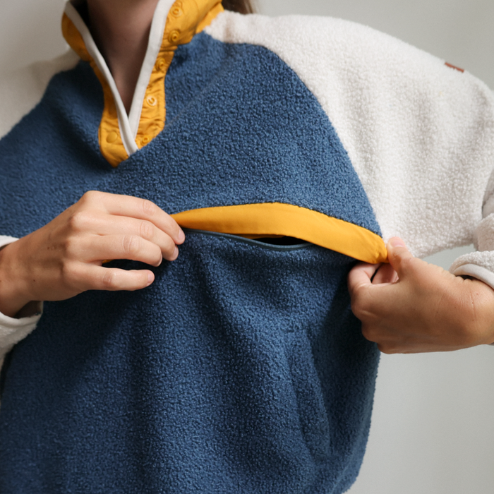 Breastfeeding Fleece Retro Blue