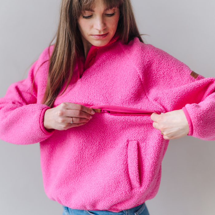 Breastfeeding Fleece Retro Pink