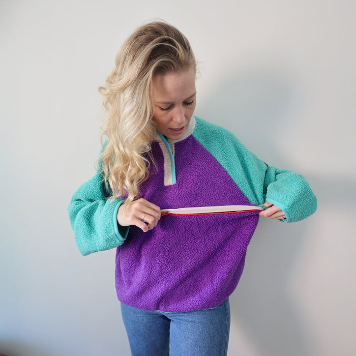 Breastfeeding Fleece Retro Purple