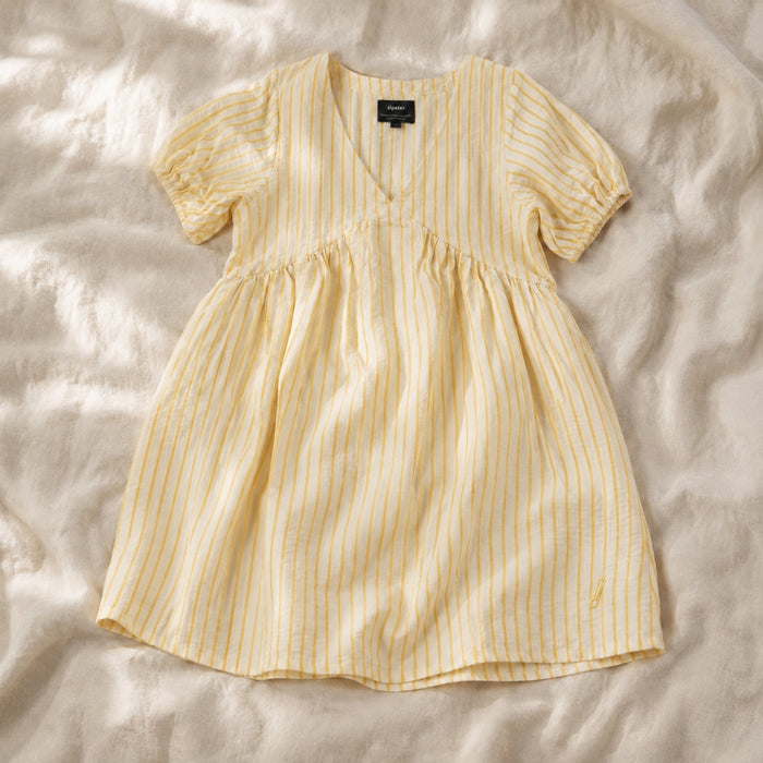 Breastfeeding Mini Balloon Sleeve Dress Yellow