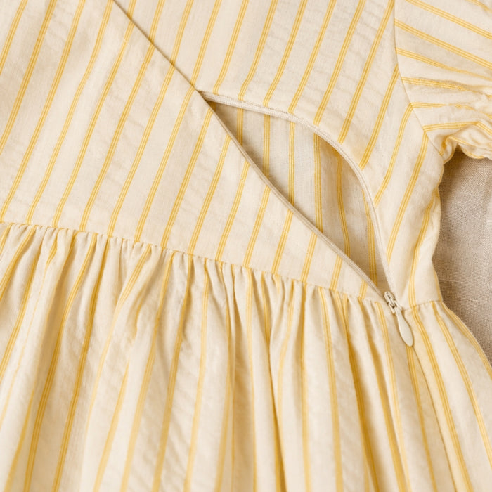 Breastfeeding Mini Balloon Sleeve Dress Yellow
