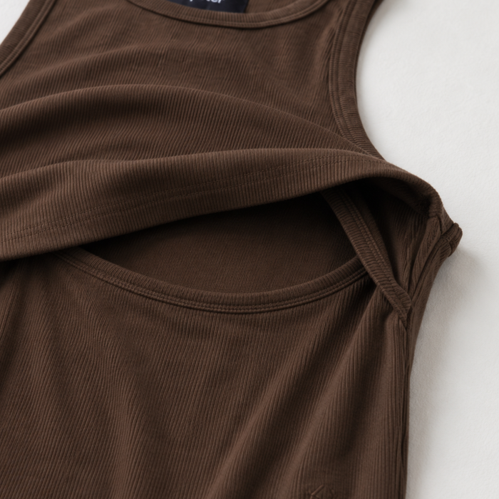 Breastfeeding Ribbed Tank Top Chocolate