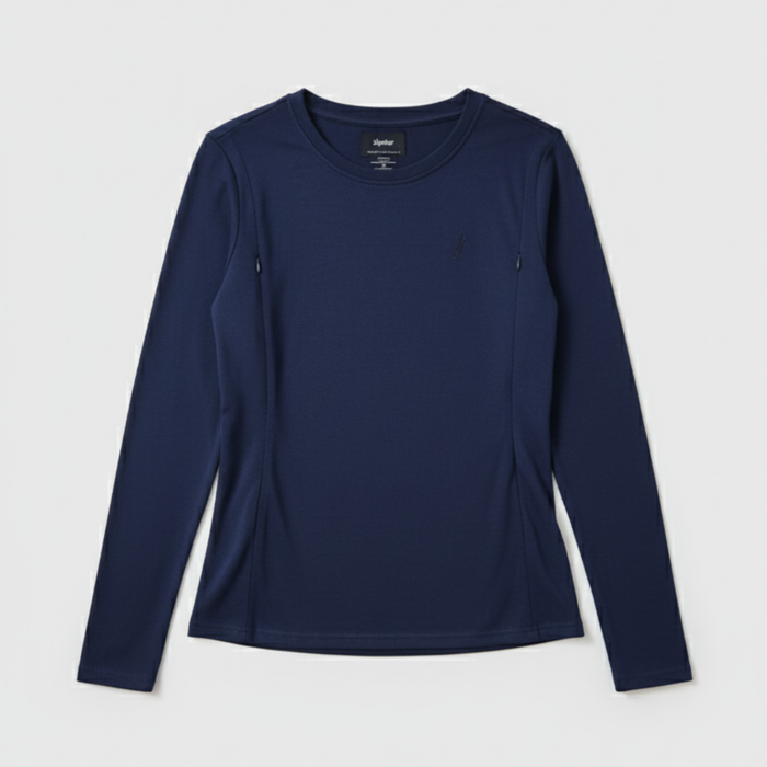 Breastfeeding T-Shirt Long Sleeve Navy Blue