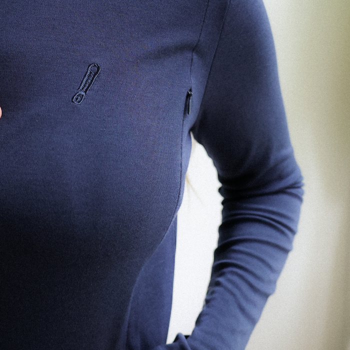Breastfeeding T-Shirt Long Sleeve Navy Blue
