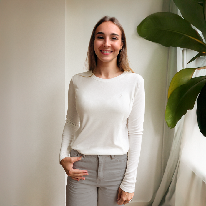 Breastfeeding T-Shirt Long Sleeve White