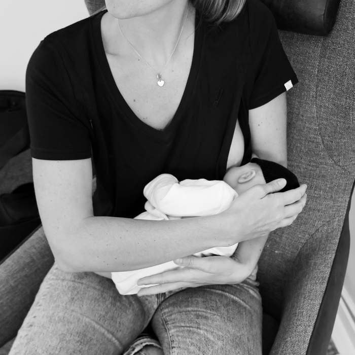 Breastfeeding T-Shirt V-Neck Black