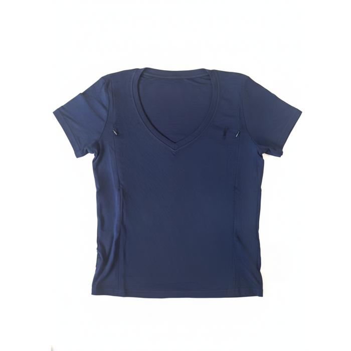 Breastfeeding T-Shirt V-Neck Navy Blue