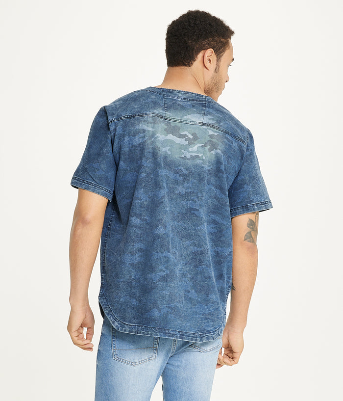 Brooklyn Laundry Men's Baseball Denim Shirt Navy