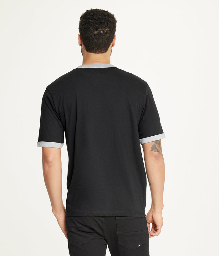 Brooklyn Laundry Men's Contrast Color Embroidery Ringer Tee