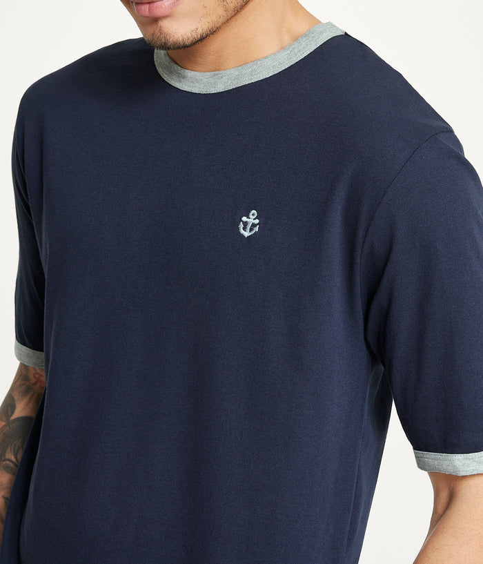 Brooklyn Laundry Men's Tonal Embroidery Short Sleeve Crew Neck Tee