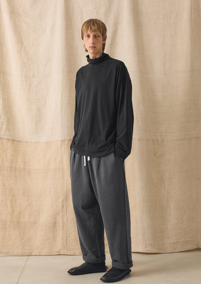 Brushed Cotton Hemp Lounge Trousers | Charcoal