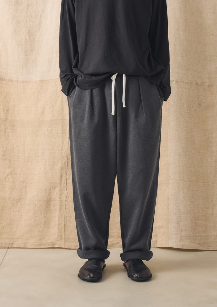 Brushed Cotton Hemp Lounge Trousers | Charcoal