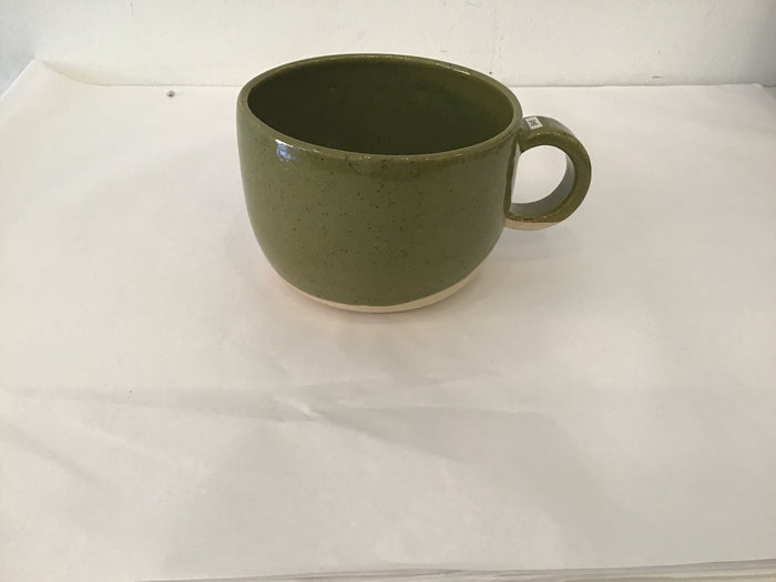 Buff Cappuccino / Coffee / Tea Cup with Olive Speckled Glaze