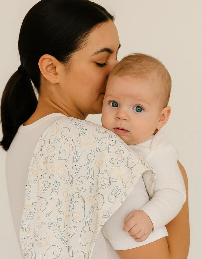 Baby burp cloth | bunnies finn + emma