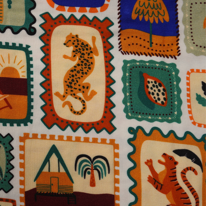 Children's PJ Set Animal Stamps