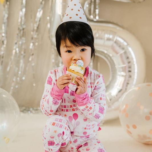 Children's PJ Set Birthday Pink