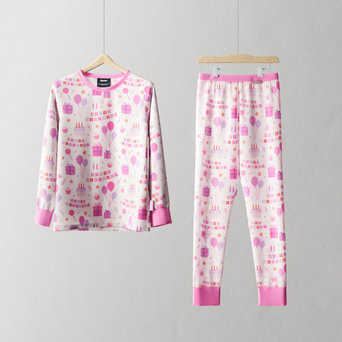 Children's PJ Set Birthday Pink