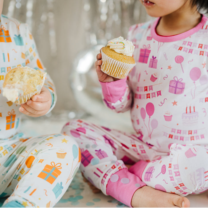 Children's PJ Set Birthday Pink