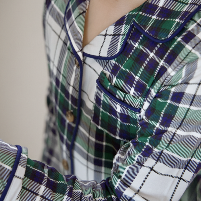 Children's PJ Set Green Tartan