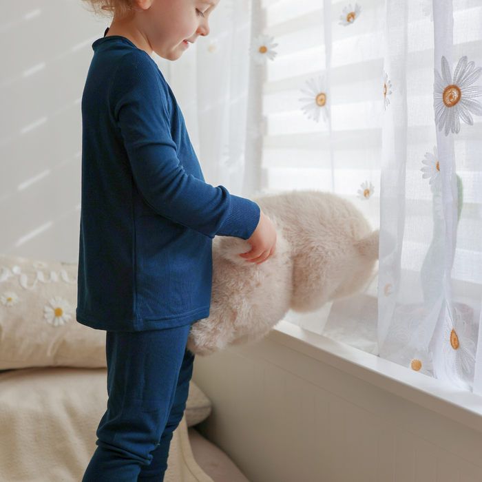 Children's PJ Set Ribbed Midnight