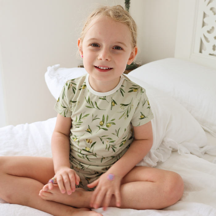 Children's Shortie PJ Set Olives